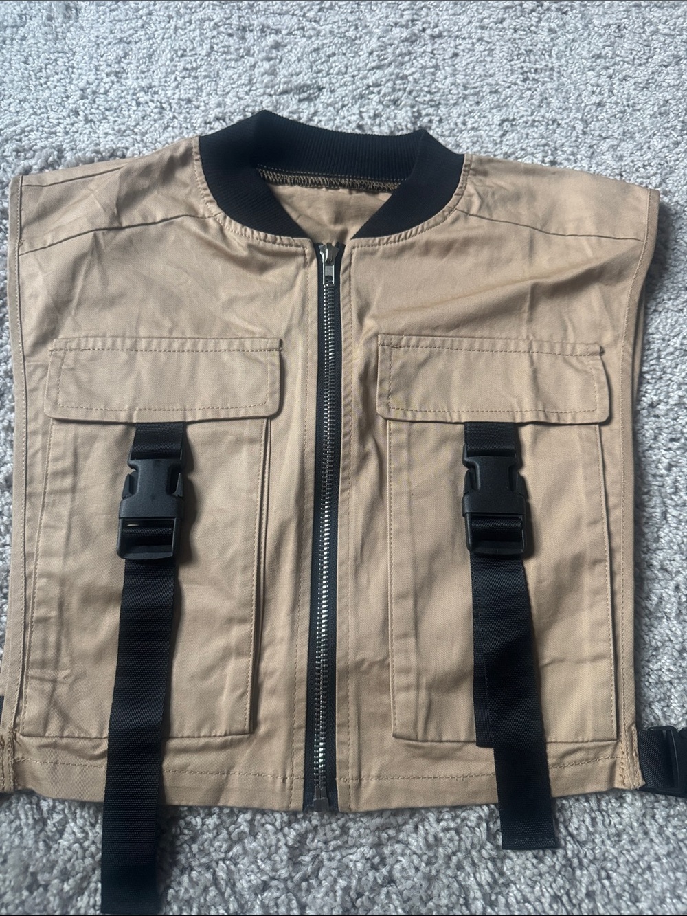 Shein Women’s Tactical Zip-Front Utility Vest - Khaki
